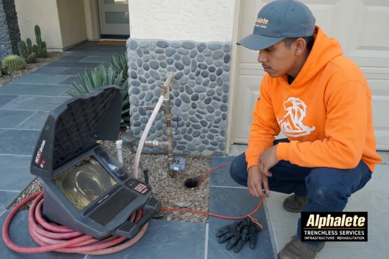 Sewer camera inspection identifying damage inside a Colorado sewer line