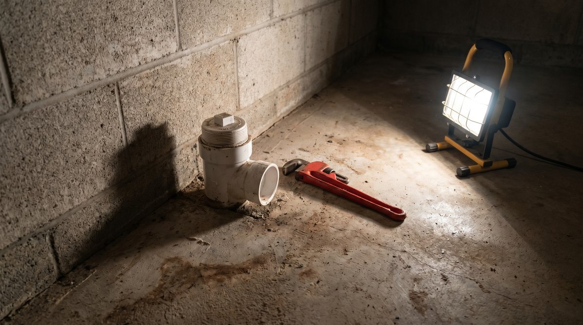 Basement floor drain backing up usually means a main sewer line clog