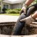 What is trenchless sewer repair in practice: a resin liner goes into the old pipe with no trench