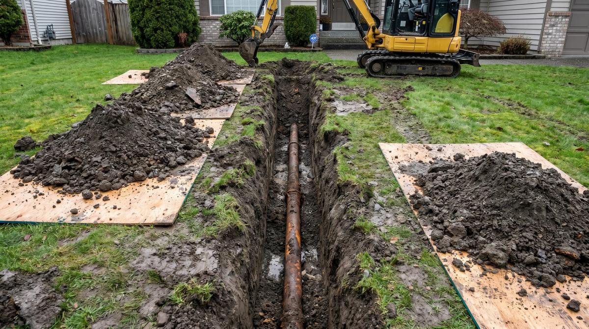Traditional sewer repair means opening a trench across the yard