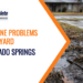 Sewer line problems in yard blog header.