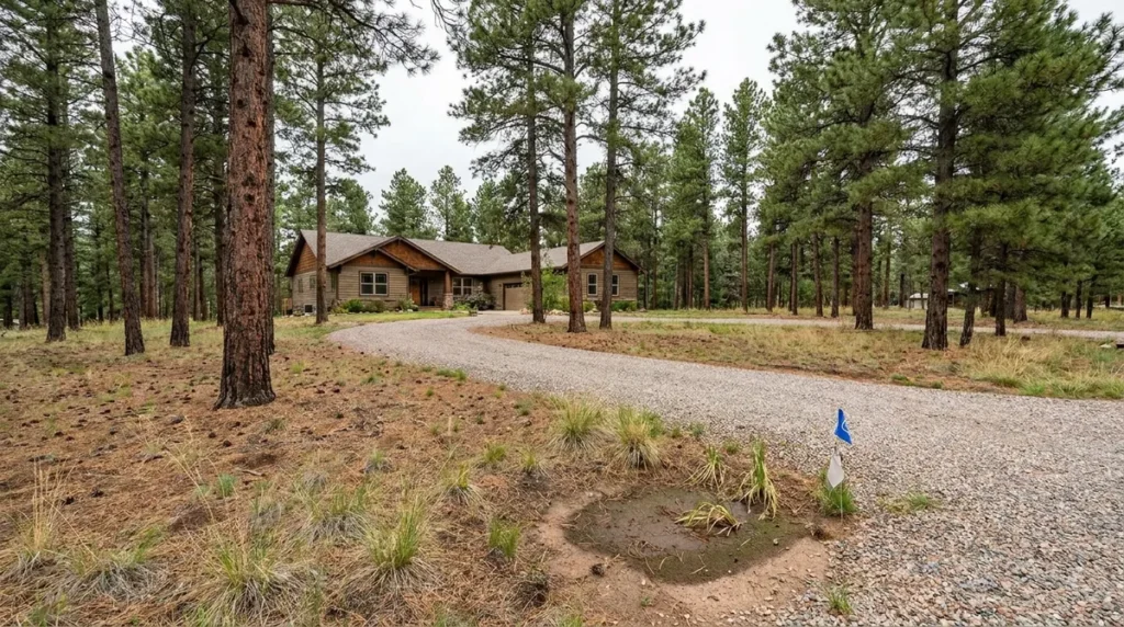 Drain Cleaning Services Black Forest, CO: Sewer line repair Black Forest, CO: wooded acreage home with a buried lateral showing signs of a line problem