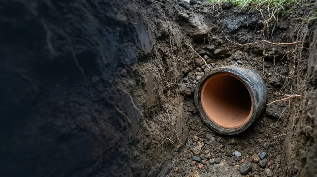 Sewer Camera Inspection Calhan, CO: Damaged sewer line of the kind a camera inspection finds in Calhan, CO